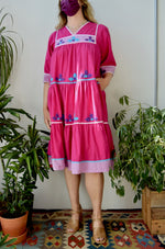 Hot Pink Cotton Tent Dress