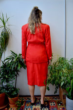 Vintage Designer Cherry Skirt Suit