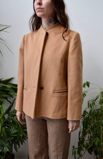 Boxy Beige Wool Coat