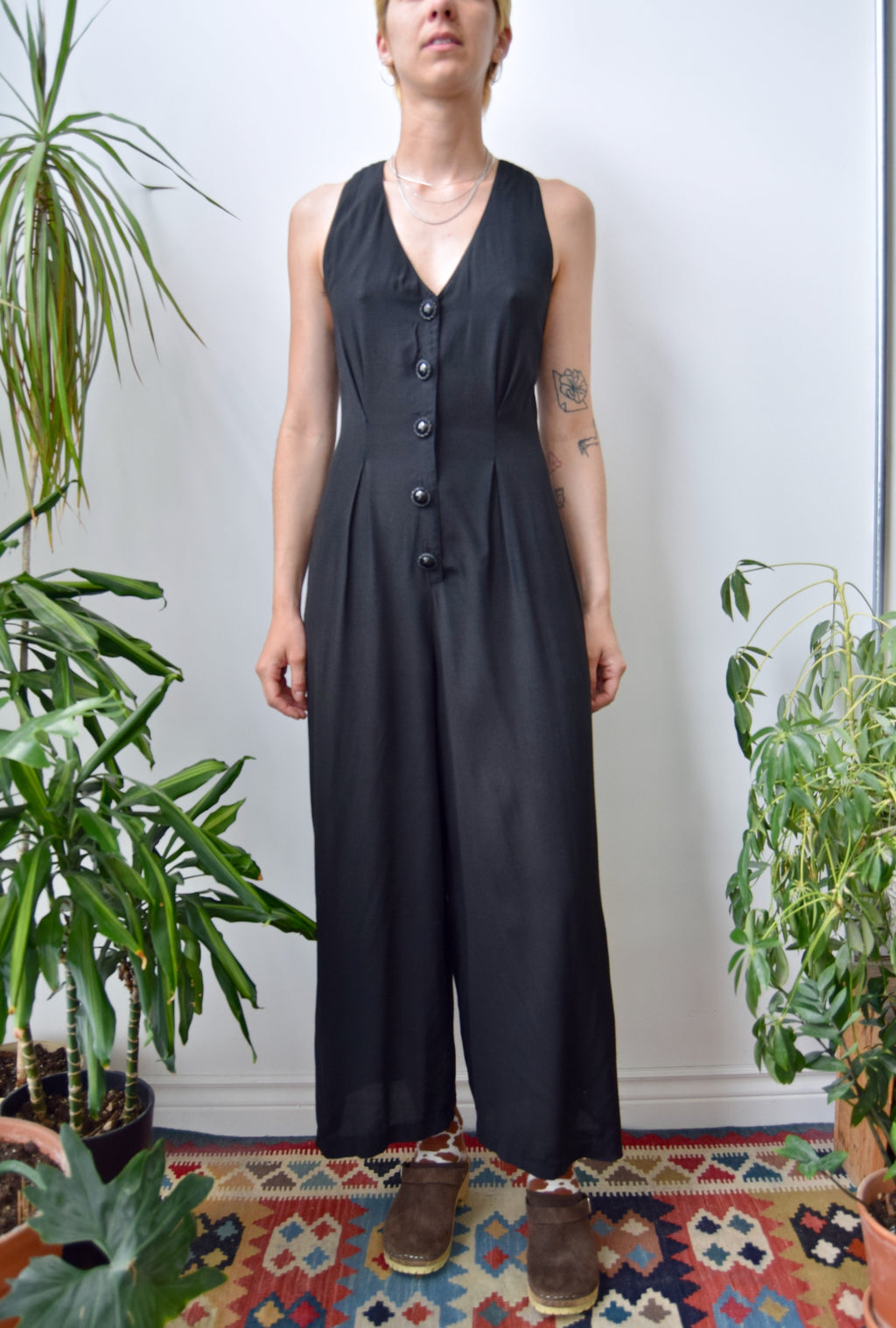 Black Rayon Jumpsuit