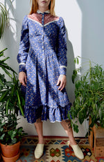 Navy Floral Gunne Sax Dress