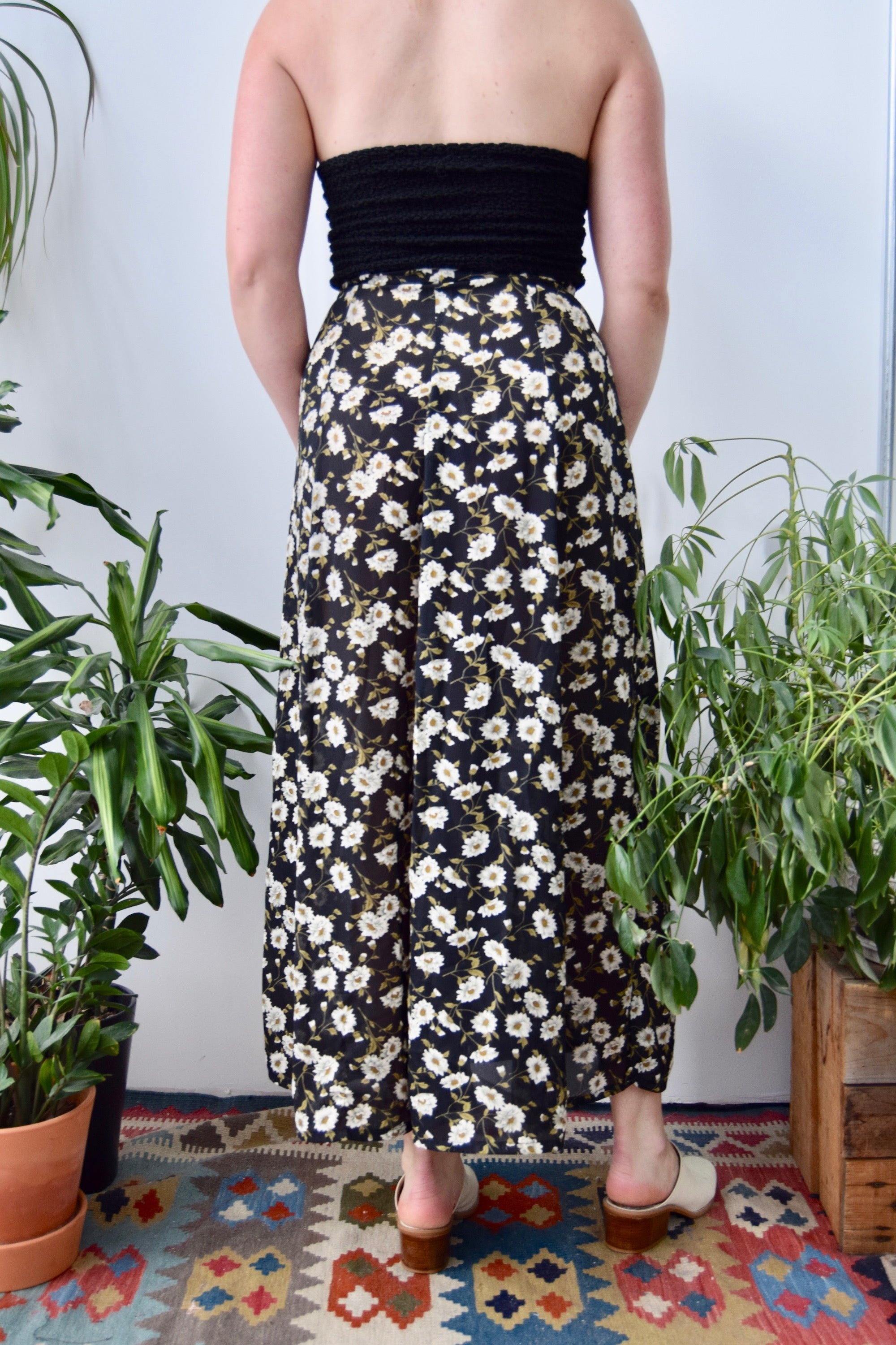 Nineties Daisy Button Front Skirt