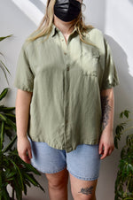 Pistachio Linen Button Up