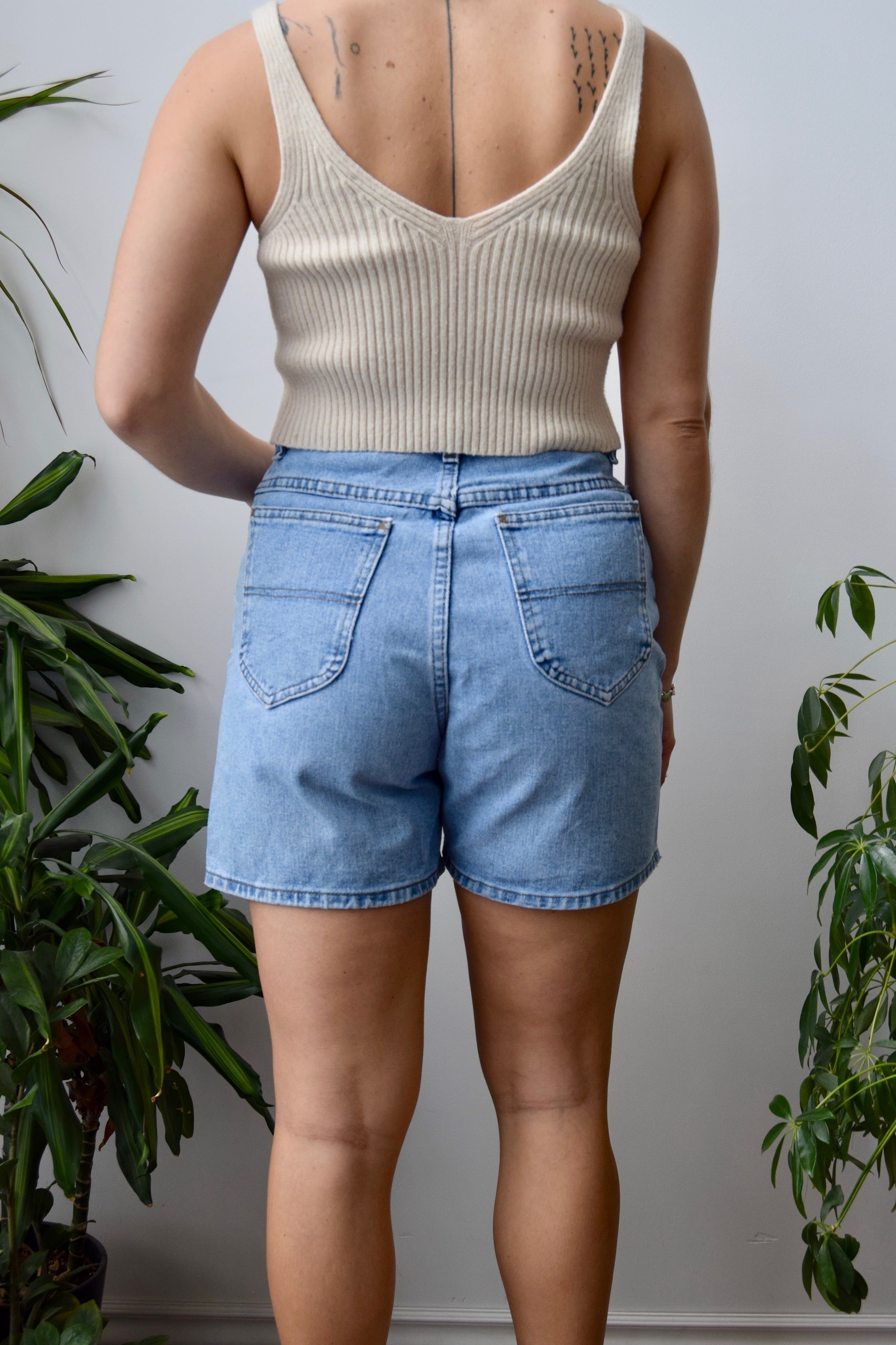 Light Wash Rider Denim Shorts