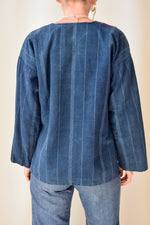 Indigo Pinstriped Huipil Top