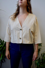 Boxy Cream  Crop Top