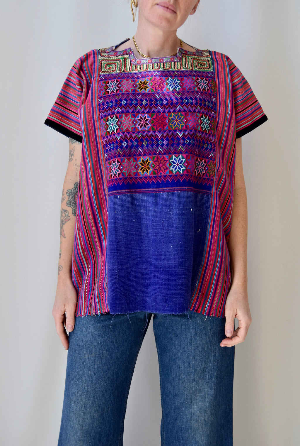 Huipil Pink Striped Tunic