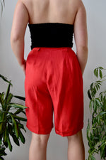 Cherry Linen Shorts