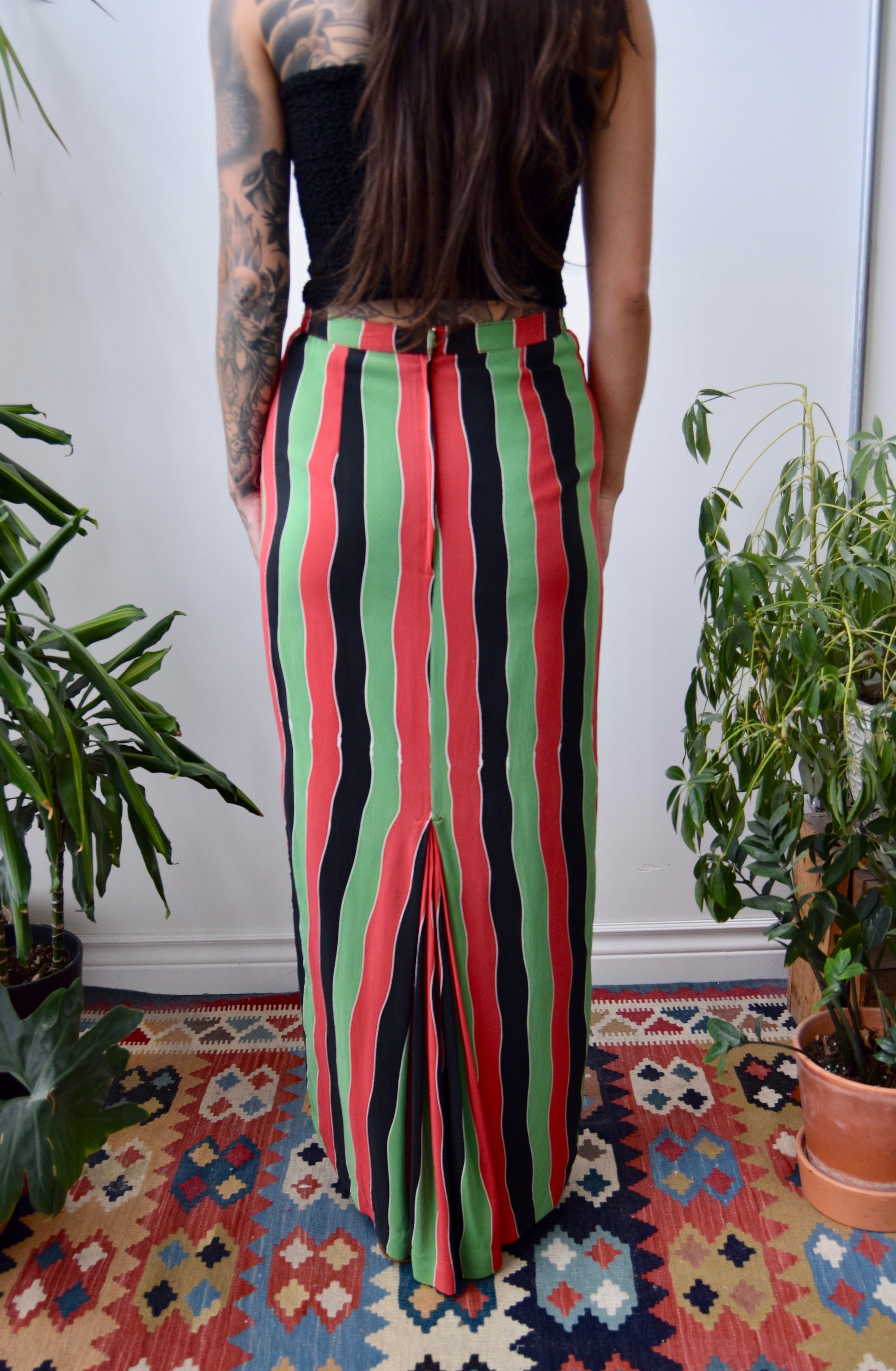 Silk Striped Skirt