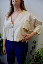 Boxy Cream  Crop Top