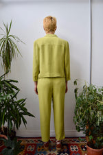 Chartreuse Silk Suit