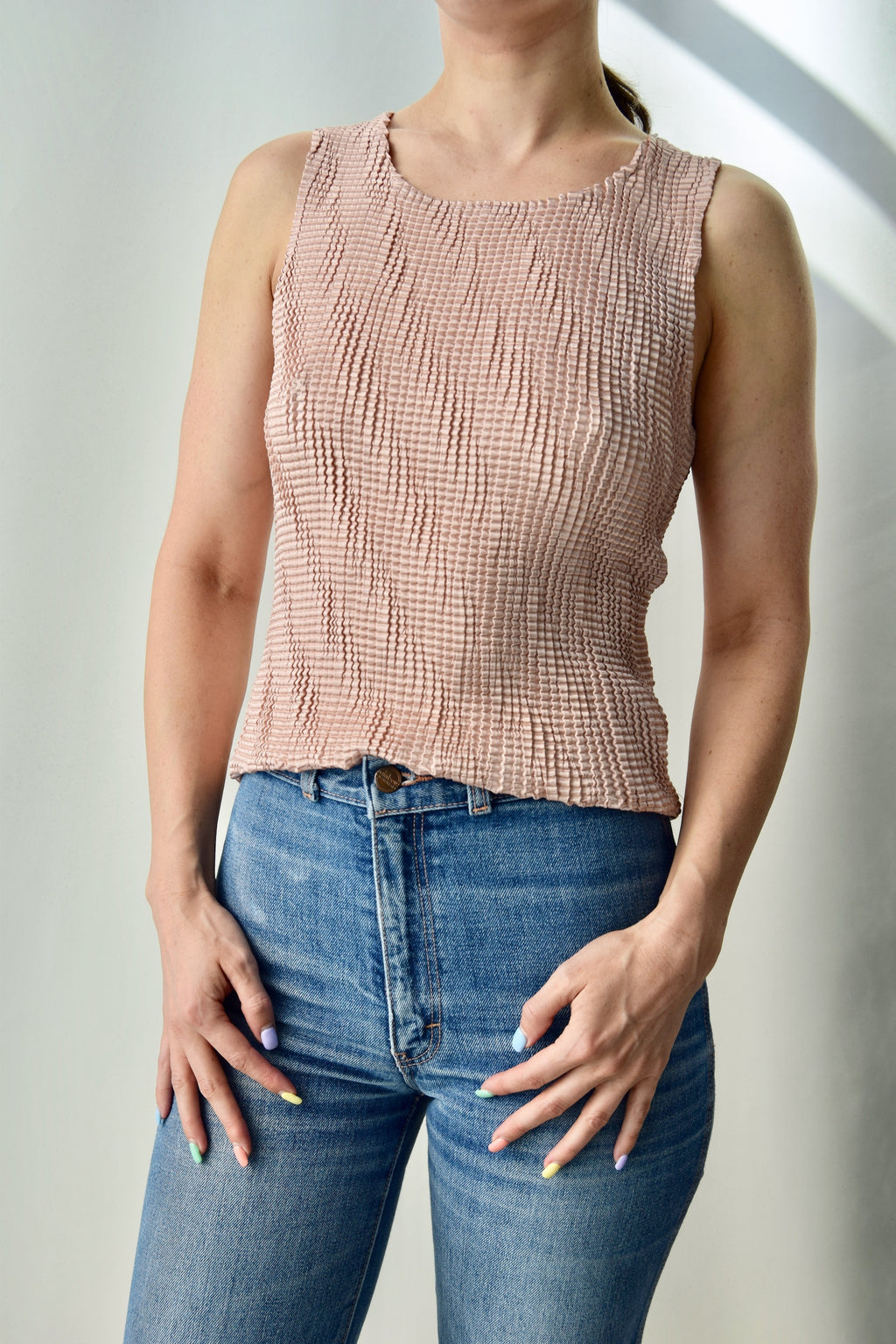 Champagne Pleated Top