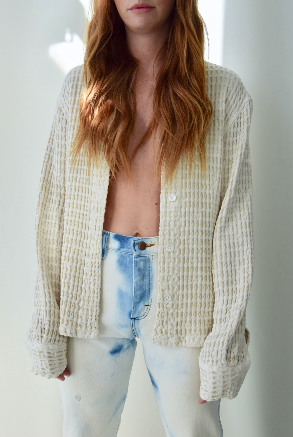 Textured Cream Cotton Jacket