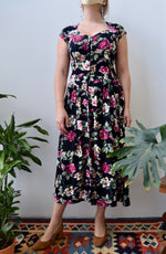 Floral Drop Waist Rayon Dress