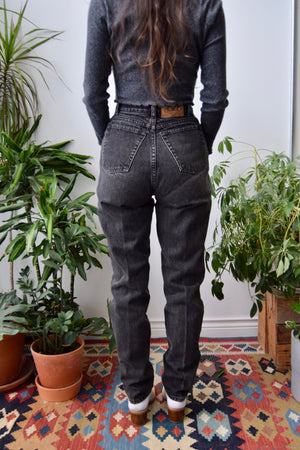 Faded Black Taper Jeans