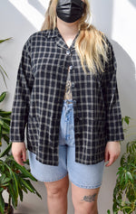 Onyx Plaid Silk Shacket