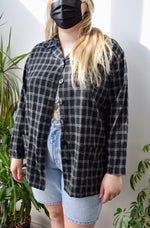 Onyx Plaid Silk Shacket