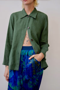 Forest Green Linen Jacket
