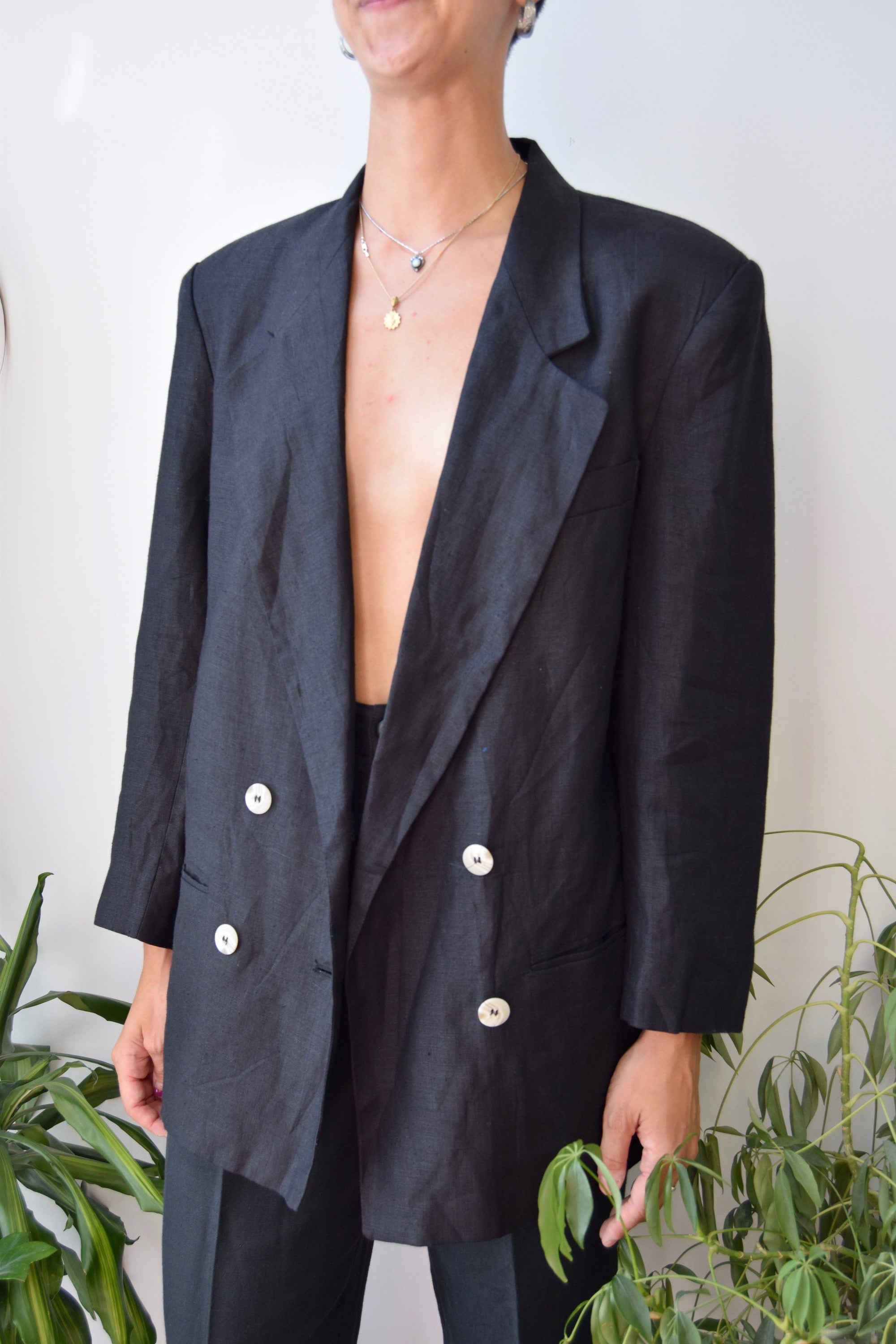 Double Breasted Linen Blazer