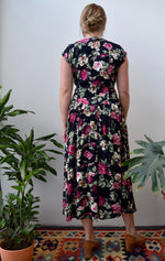 Floral Drop Waist Rayon Dress