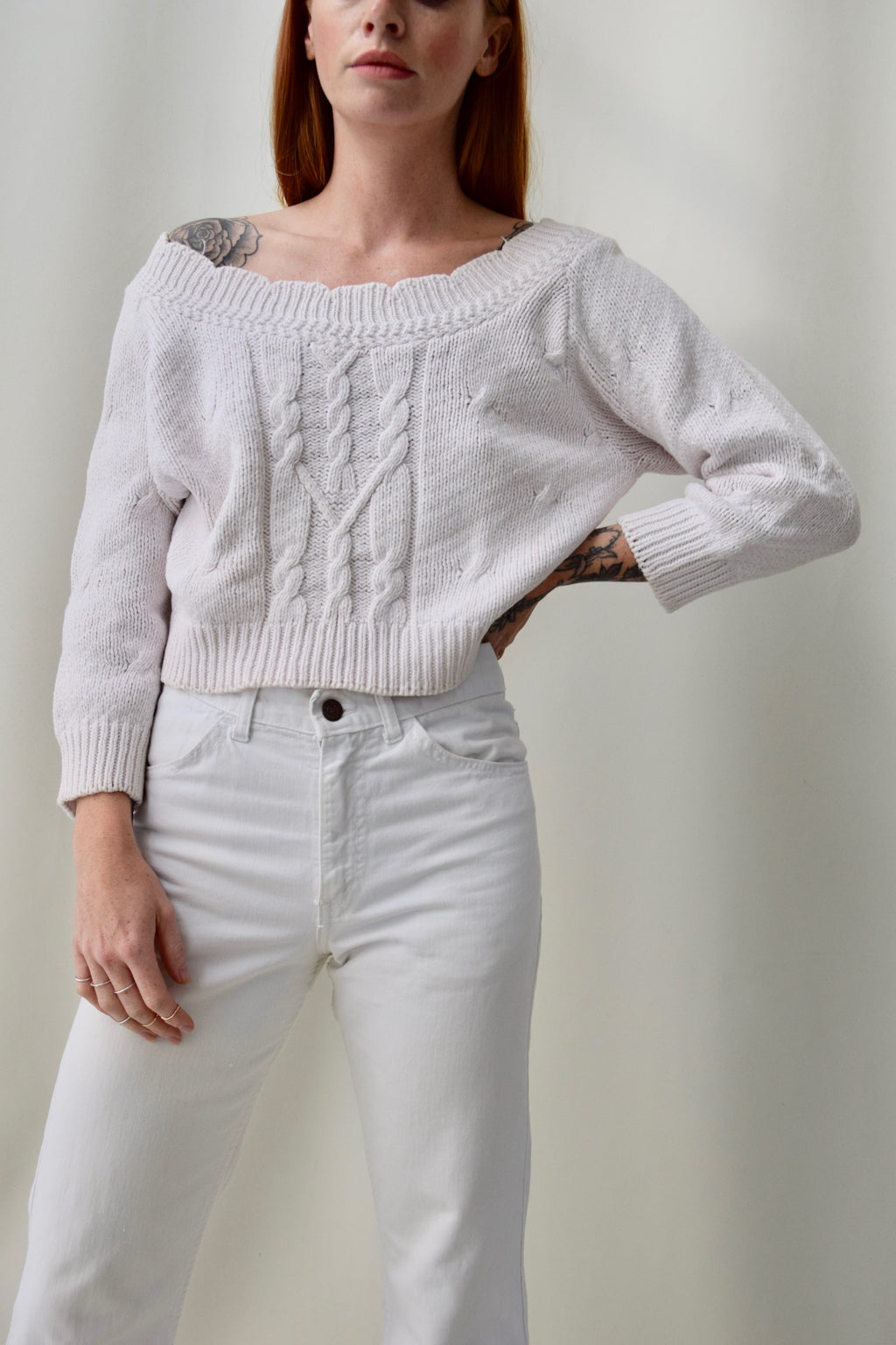 Off The Shoulder Cropped Sweater