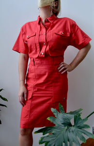 Nineties Ramie Cotton Shirt Dress