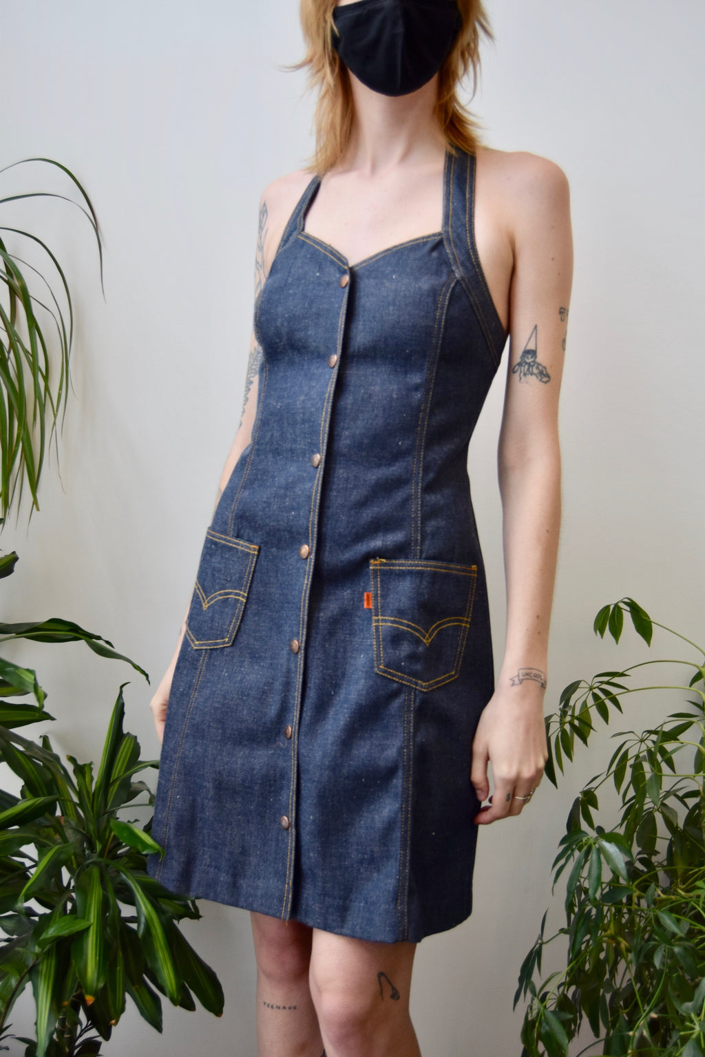 Seventies Levis Denim Halter Dress