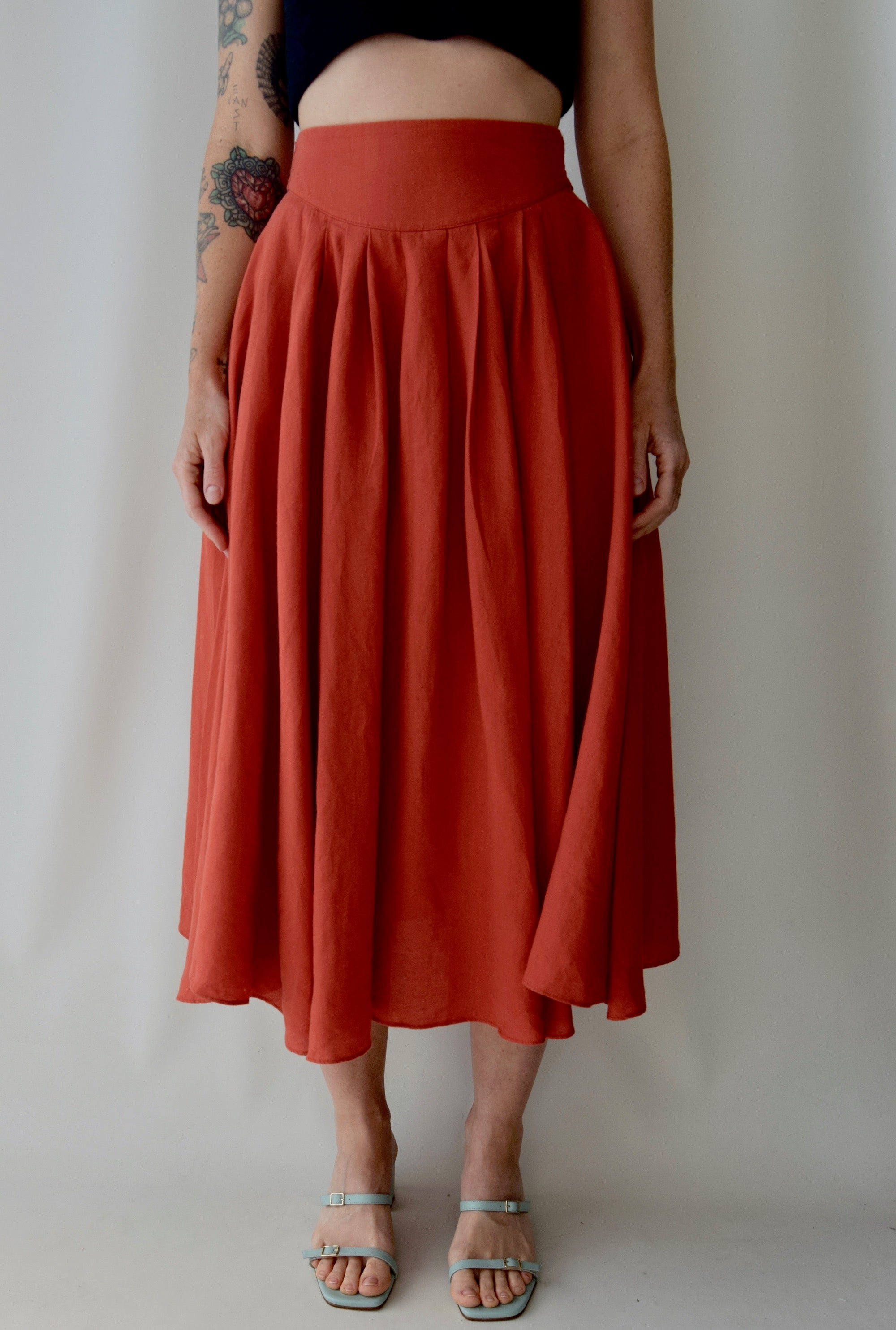 Pumpkin Linen Skirt