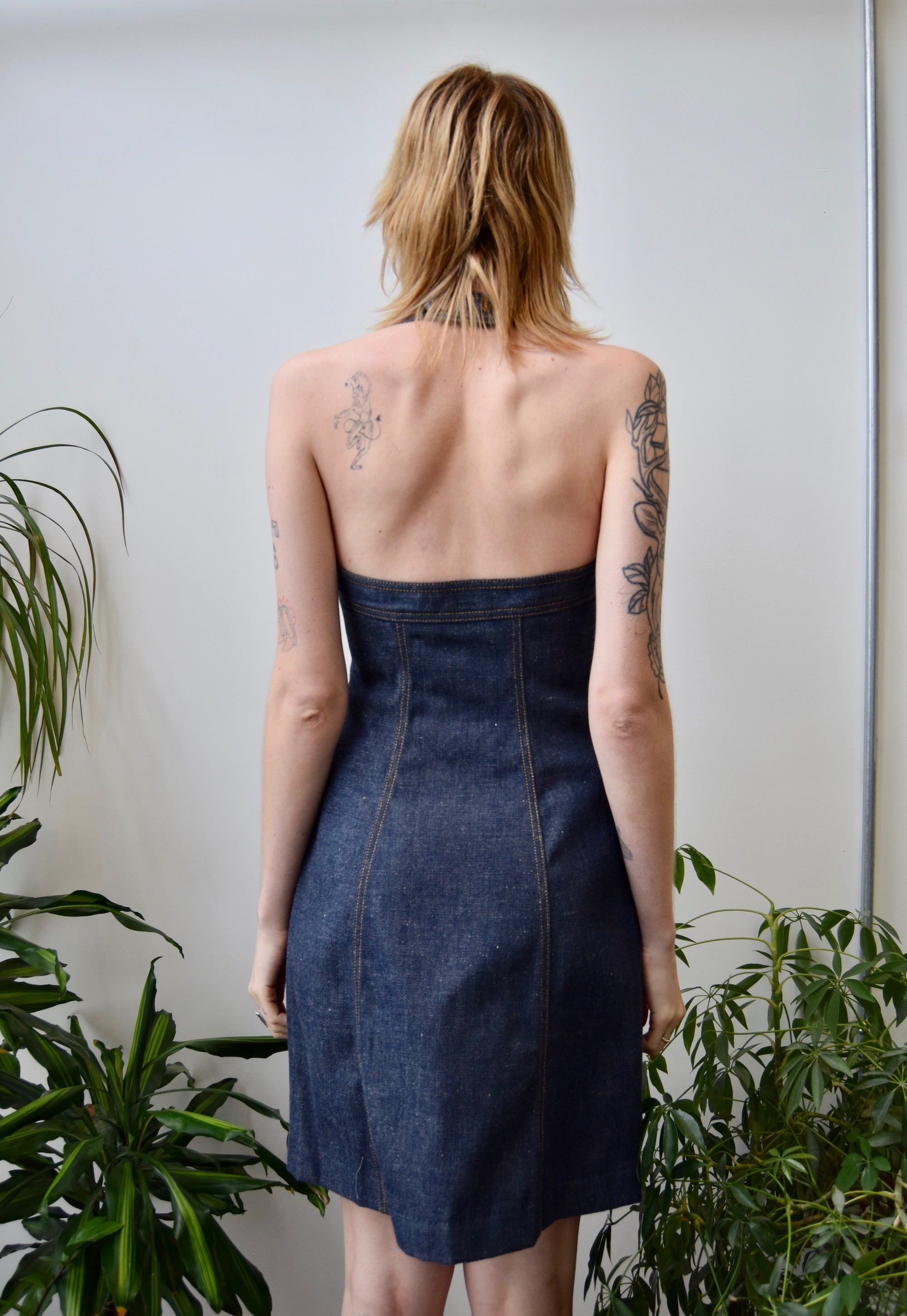 Seventies Levis Denim Halter Dress Community Thrift and Vintage Seventies Levis Denim Halter Dress Community Thrift and Vintage