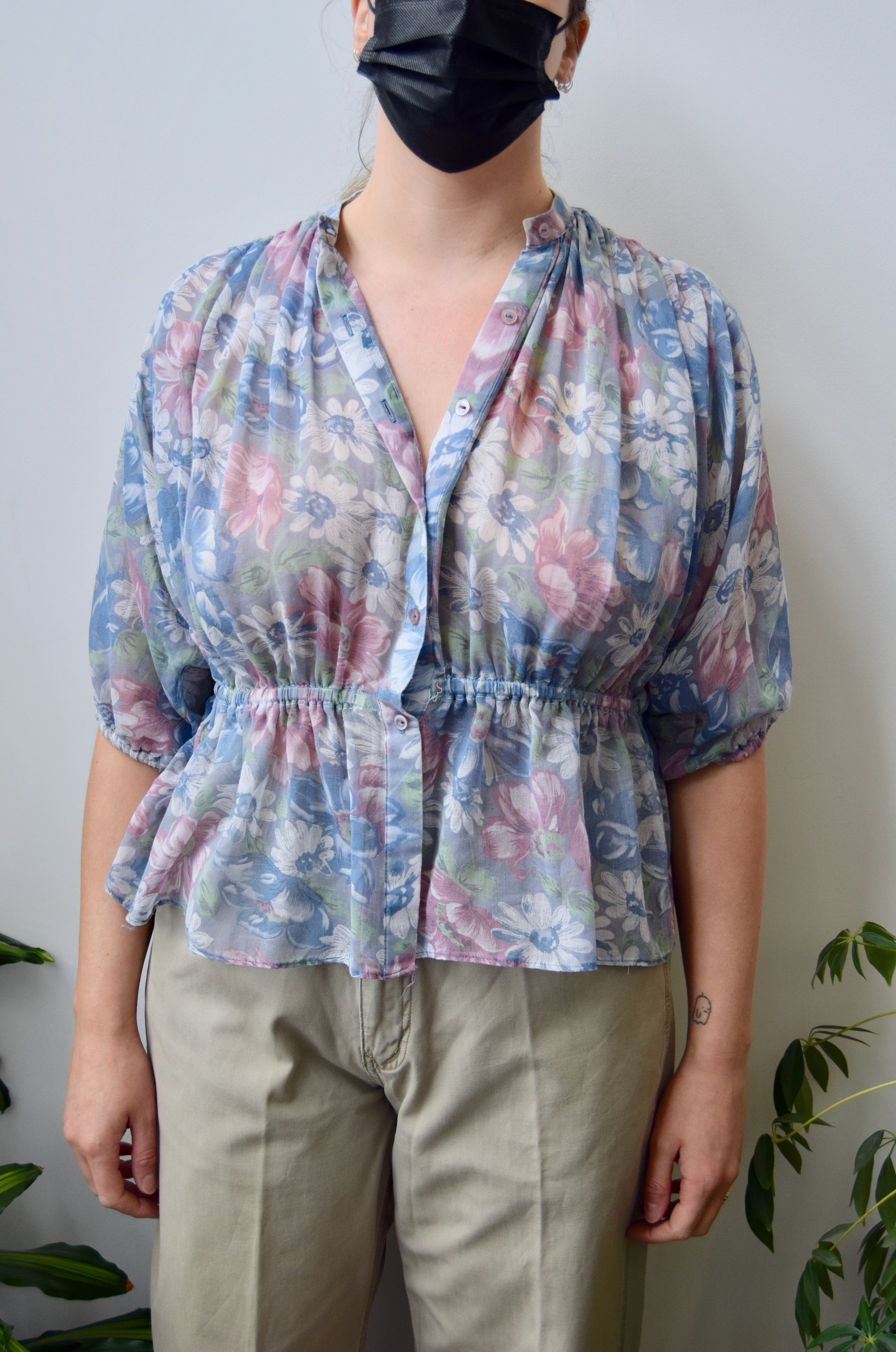 Seventies Floral Blouse