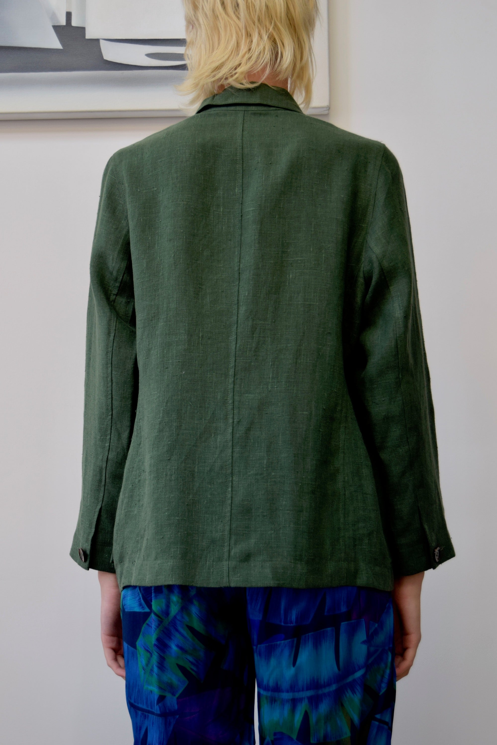 Forest Green Linen Jacket