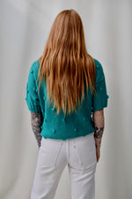 Teal Bobble Knit Top