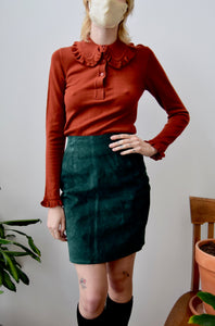 Emerald Suede Mini Skirt