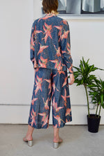 Seventies Lurex Cranes In The Sky Pant Suit