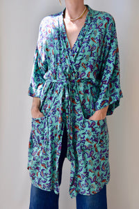 Turquoise Paisley Robe