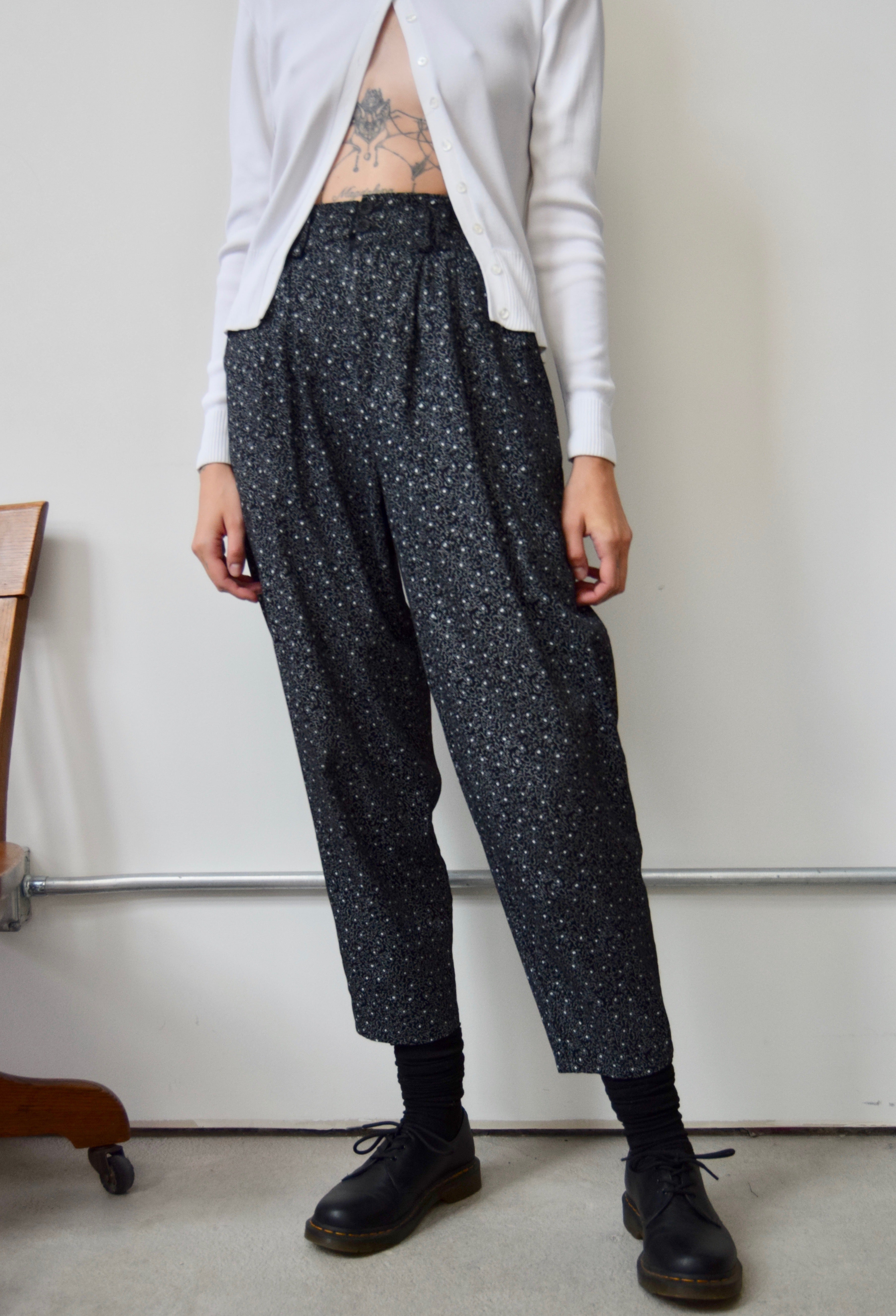 Nineties B&W Cotton Abstract Trousers