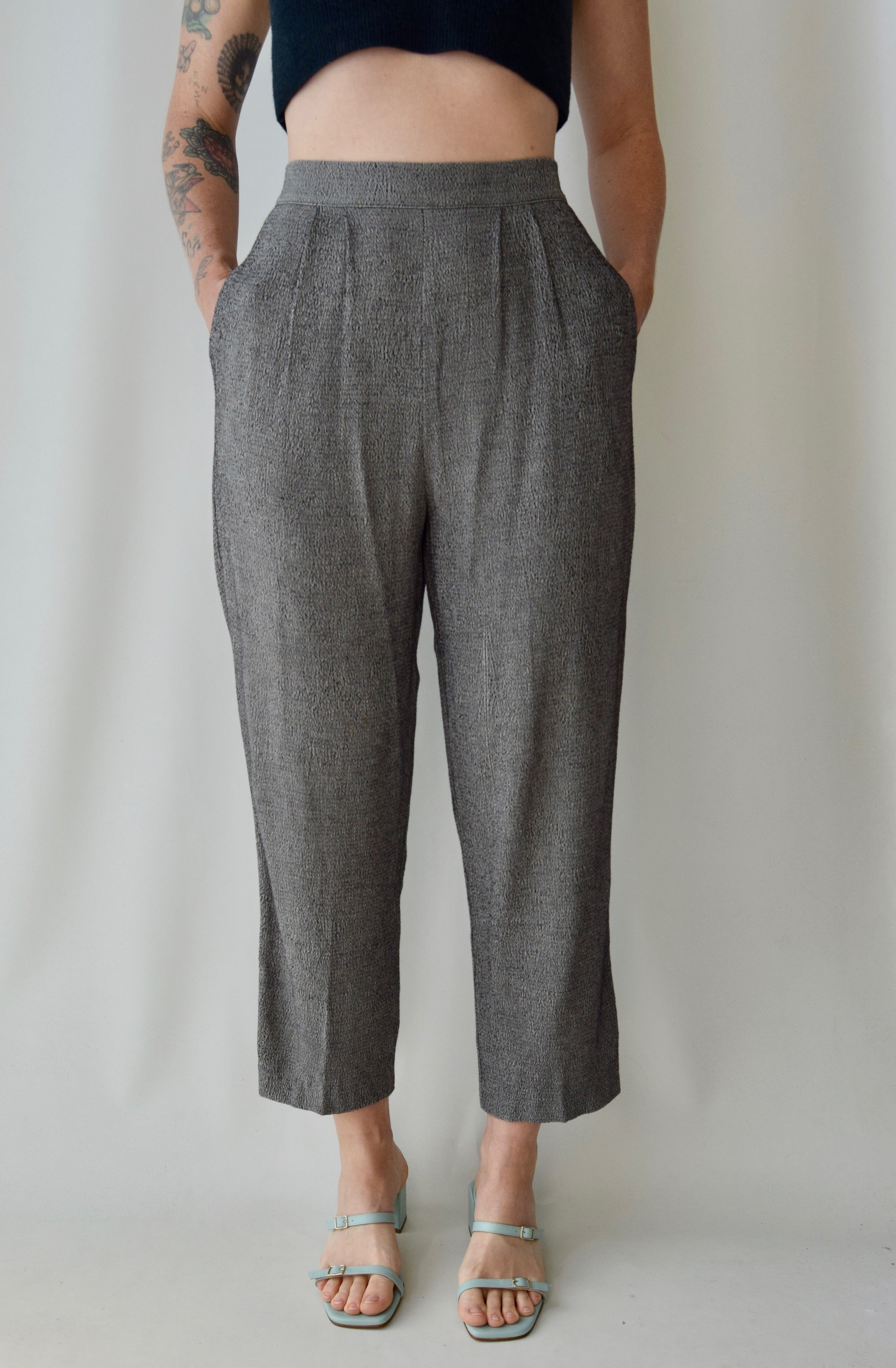 Rayon Blend Stone Relax Trouser