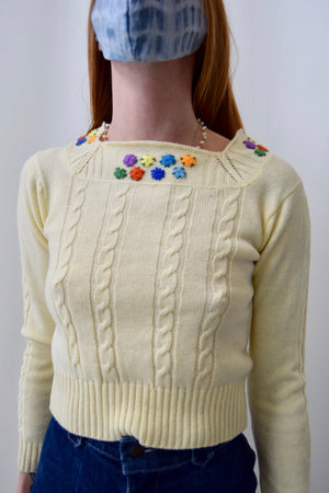Seventies "Beewear" Floral Knit