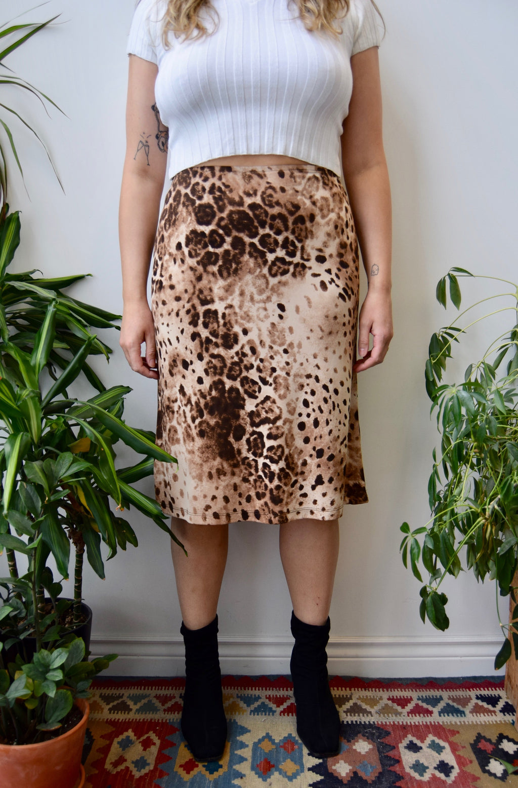 Stretchy Leopard Skirt