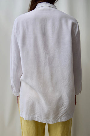 Classic Crisp White Linen Tunic