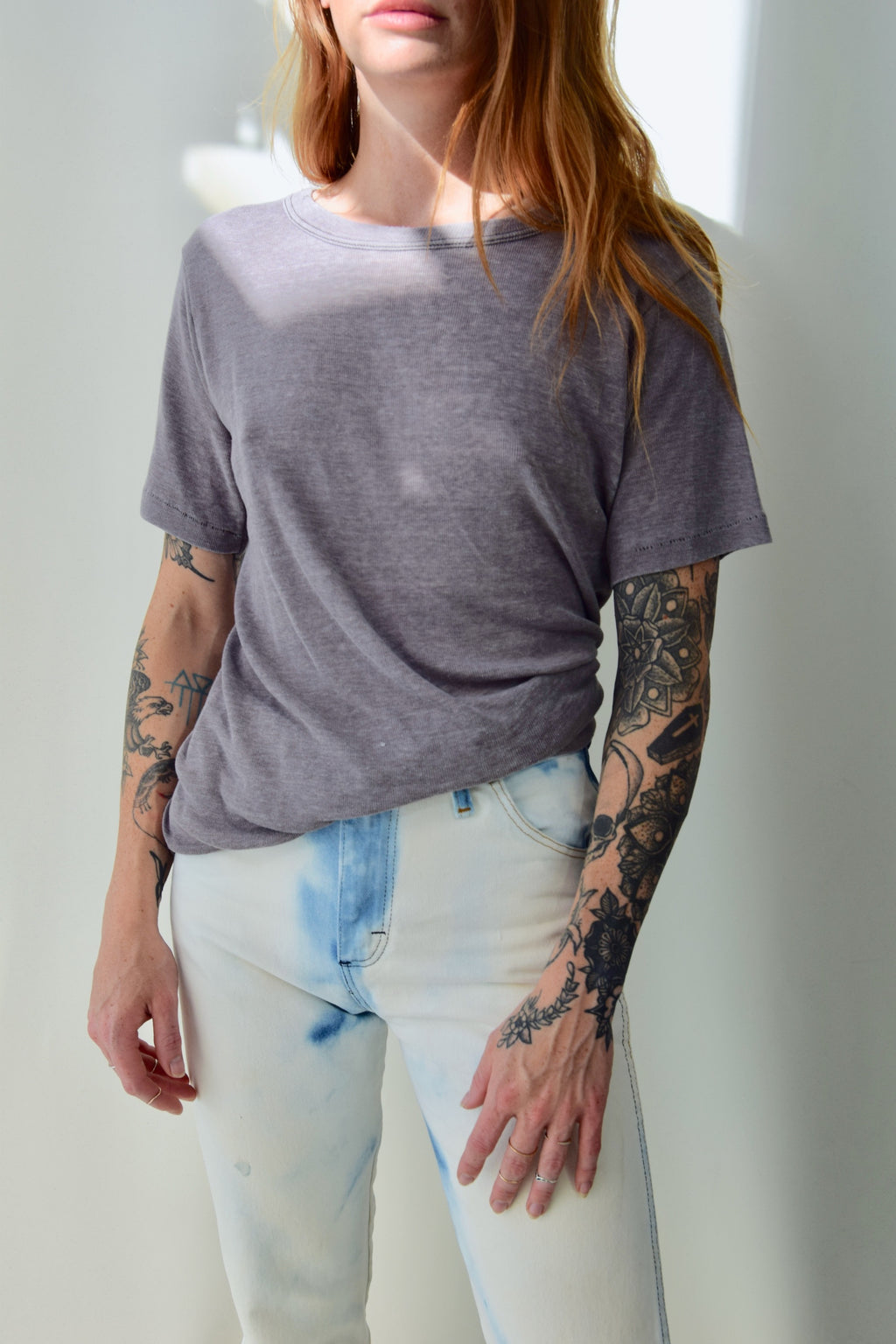 Thin Cotton Mauve T-Shirt