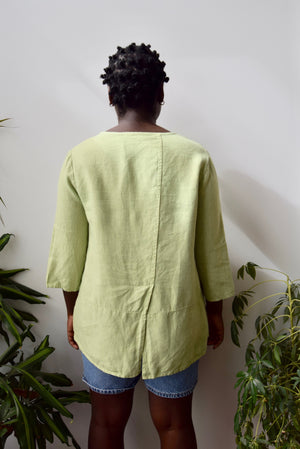 Matcha Linen Smock Top