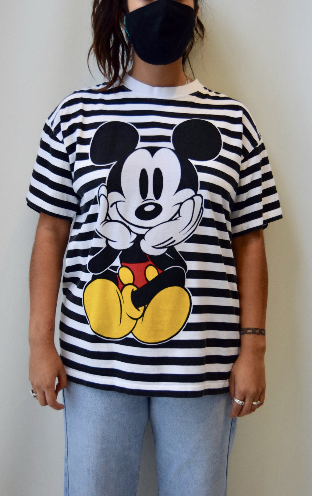Double Sided Striped Mickey Tee