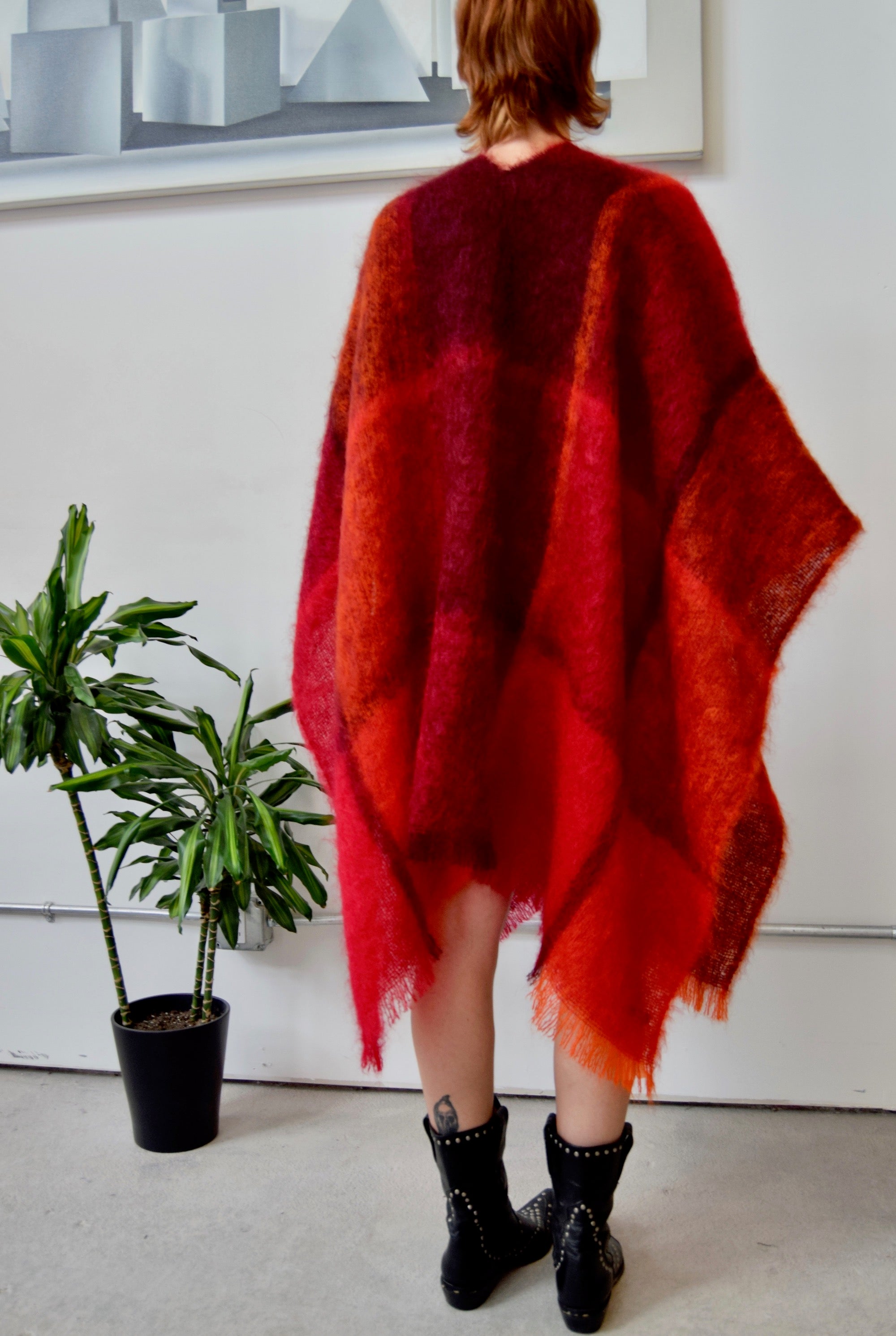 Autumnal Plaid Mohair Shawl