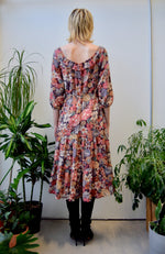 Seventies Dusty Mauve Floral Dress