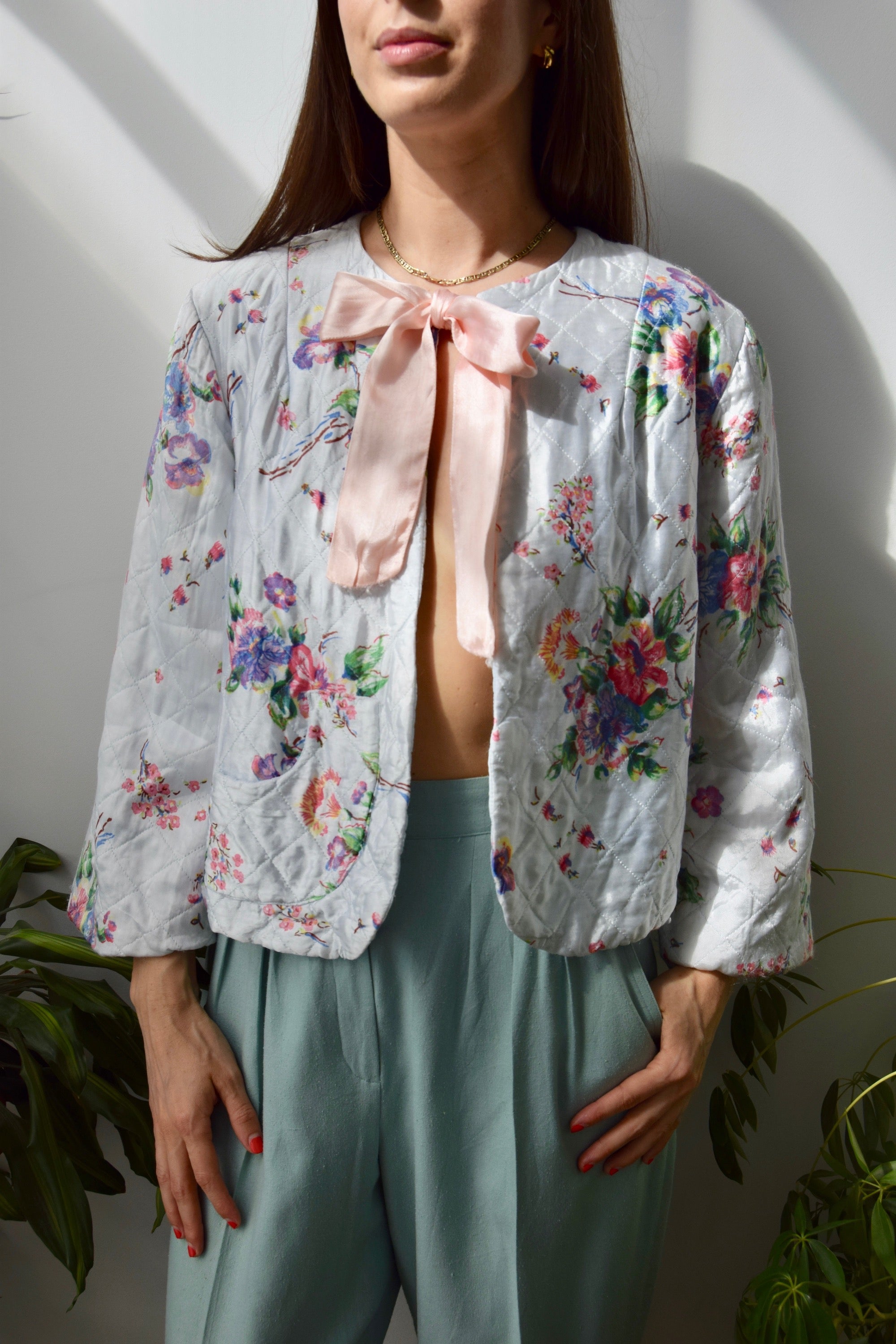 Quilted Floral Bed Jacket