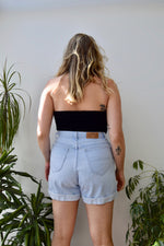 Light Wash Cuffed Cut Offs