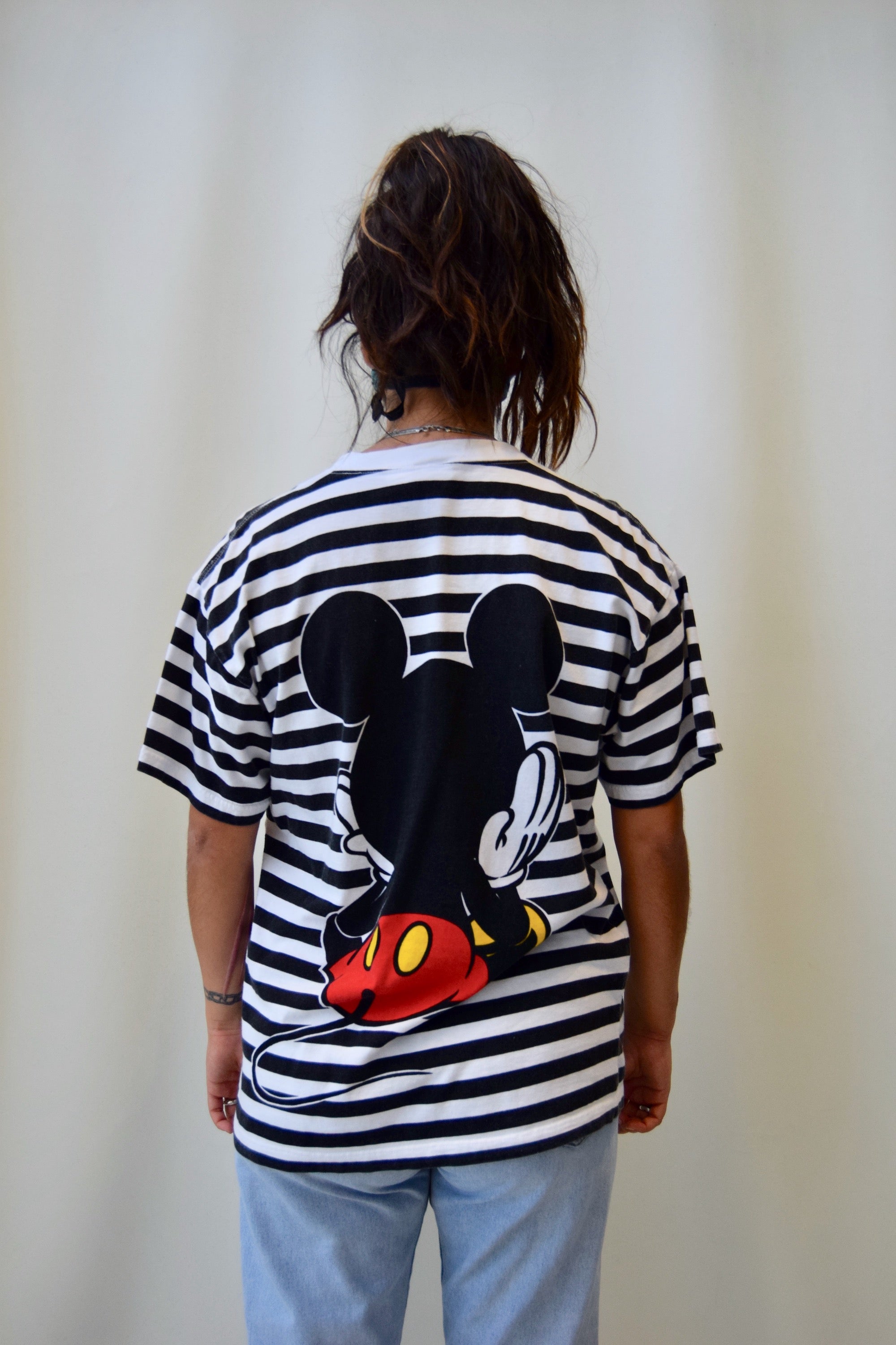 Double Sided Striped Mickey Tee