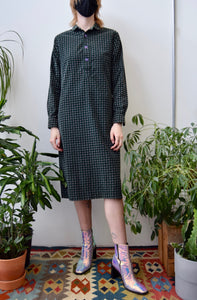 Forest Green Paisley Corduroy Dress