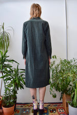 Forest Green Paisley Corduroy Dress